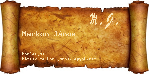 Markon János névjegykártya